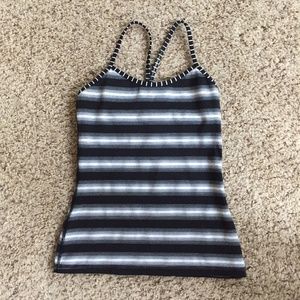 Black and White lululemon Power Y Tank